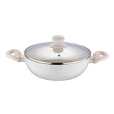 Bergner Bellini Aluminium Kadai with Lid, 24cmx7cm Multicolour