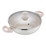 Bergner Bellini Aluminium Kadai with Lid, 24cmx7cm Multicolour