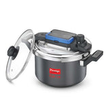 Prestige Svachh Flip-on Hard Anodised Gas and Induction Compatible Pressure Cooker with Glass Lid, 5 Litre (Black) 20161
