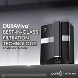 Revito Max 9L RO+MF+UV Water Purifier with DURAViva™ technology (Black)