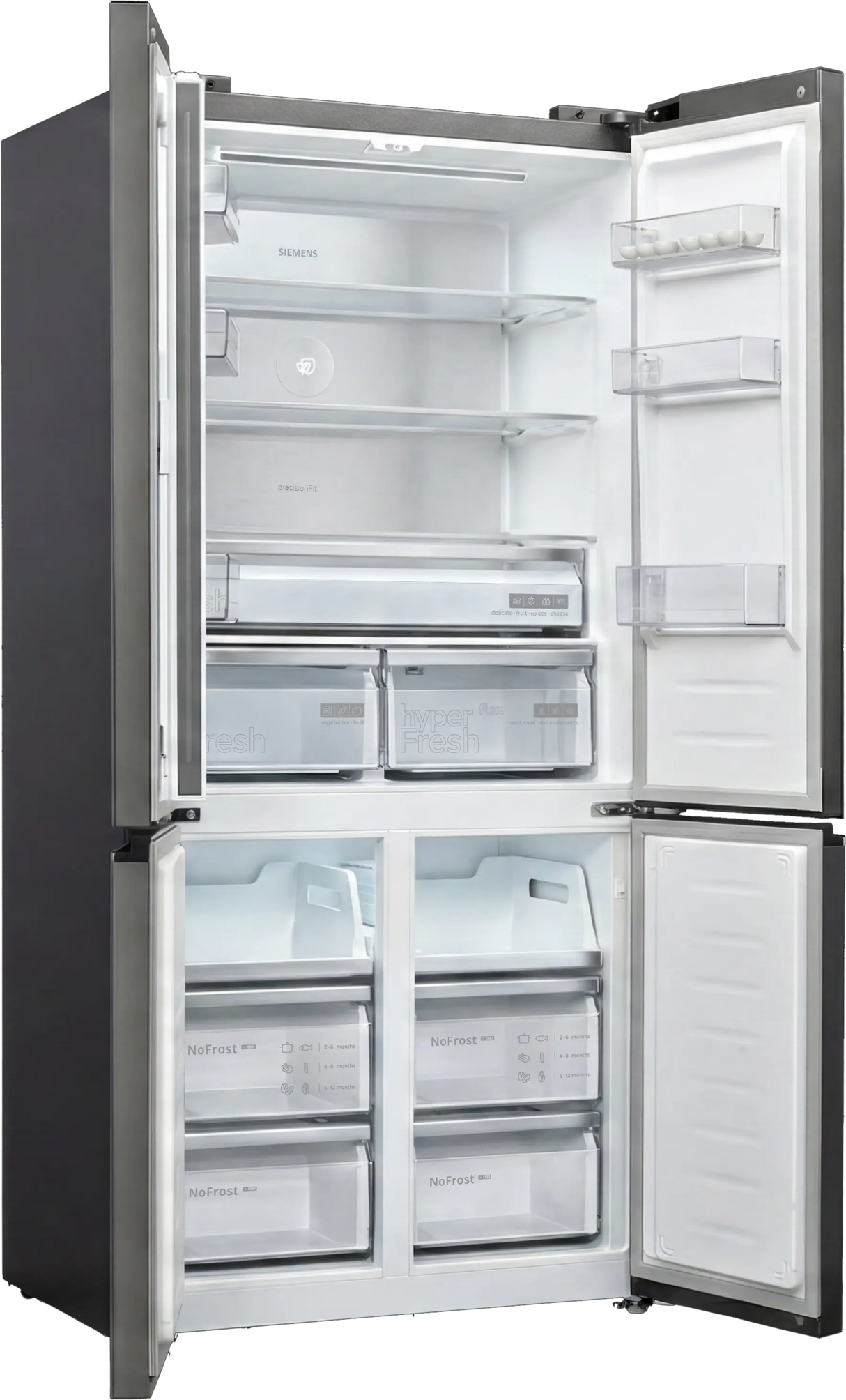 iQ100 503L French Door Bottom Mount Refrigerator with Total No Frost, hyperFresh Flex & Dark Lake Glass Finish – KC88EA256I