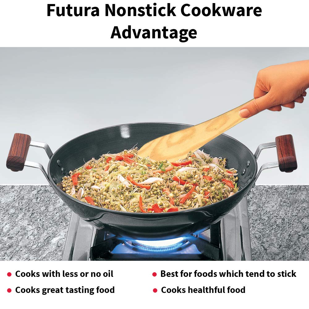 Hawkins Futura Nonstick Deep-Fry Pan, 2.5 Litre, Diameter 26 cm, 3.25 mm Thick, Black (ND25)