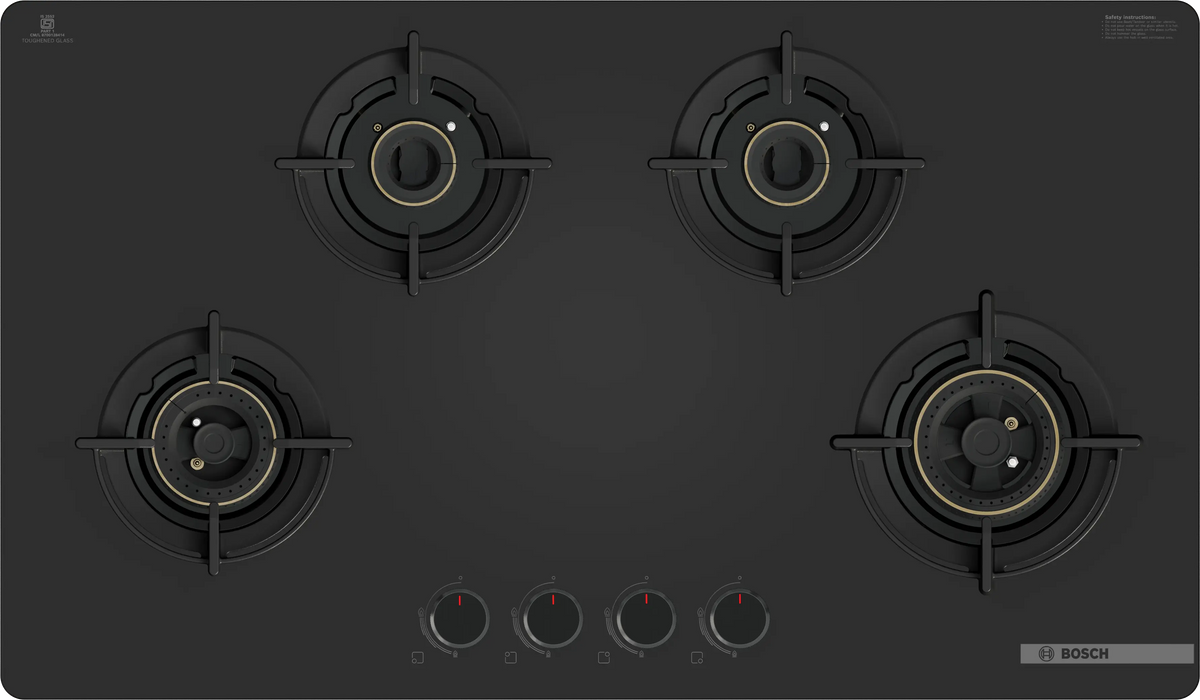 Series 6 Gas hob 90 cm Tempered glass, Black PNH9O6G20I
