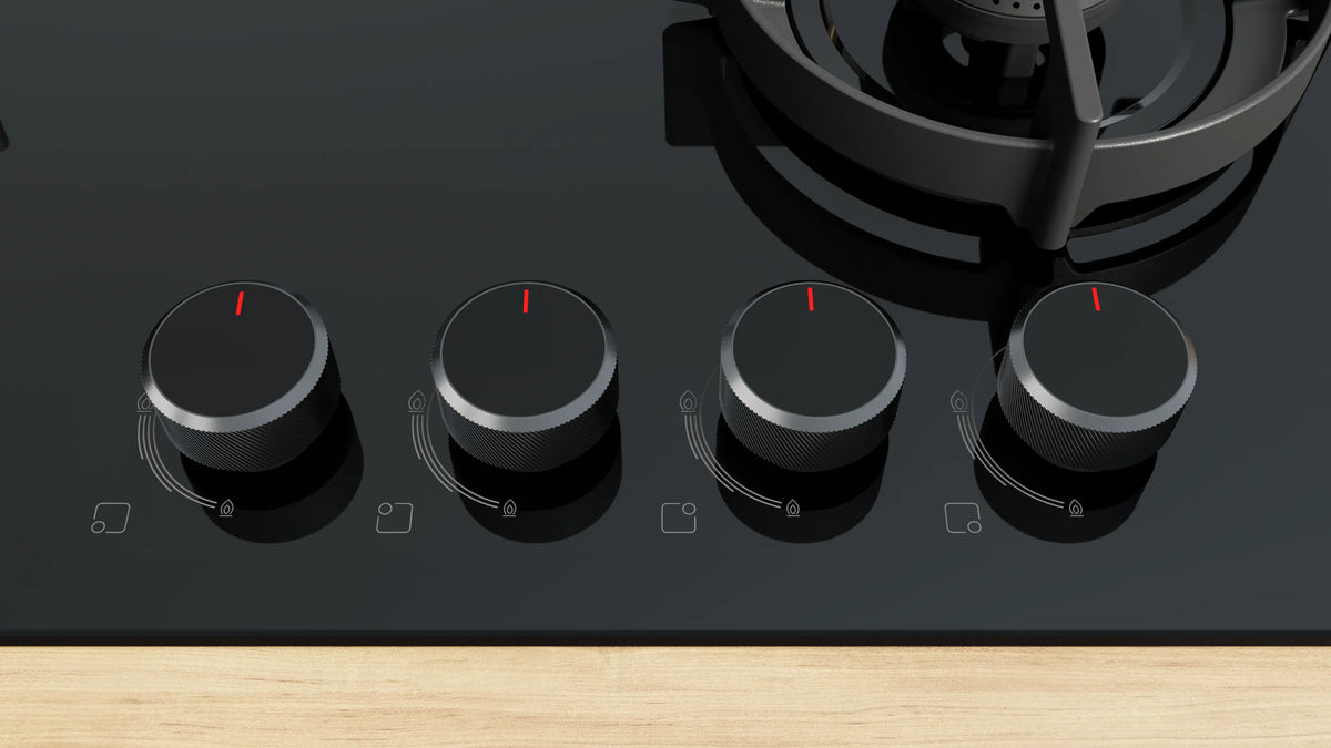 Series 4 Gas hob 70 cm Tempered glass, Black PNH7O6G20I