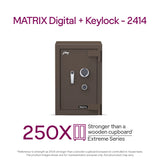 Matrix 2414 (66L) EL+KL Fire-Resistant Home Locker with Dual Lock – Coffee Brown