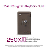 Matrix 3016 (94L) EL+KL Fire-Resistant Home Locker with Dual Lock – Coffee Brown