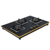 Shine Gold Three Burner Gas Stove/Hob Top Auto Ignition