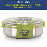 Klip Lock Stainless Steel Airtight Leakproof Storage Container 1750ML – Durable Kitchen Accessories Item, Large Lunch Box for Office Men, Women & Kids