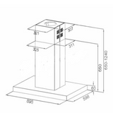 Hafele Vetra Isola 90 cm Island Chimney Touch High Suction 538.81.553