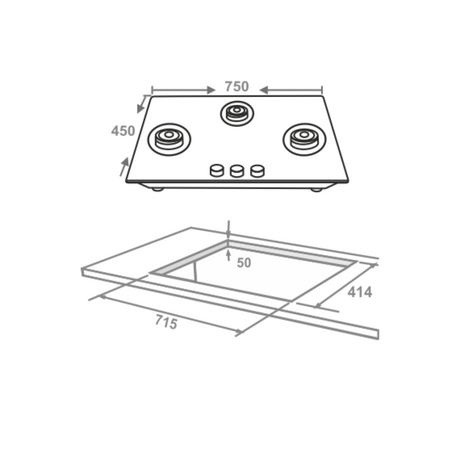 Elica Built-In Hob FLEXI DFS FB 3B 75 DX   