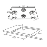 Elica Built-In Hob FLEXI DFS FB 4B 70 TX