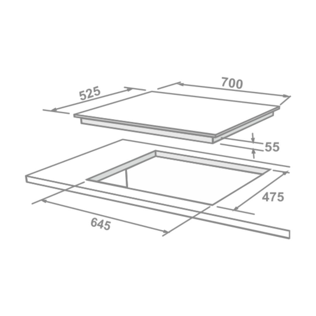 Elica Built-In Hob DFS FB MFC 4B 70 DX 