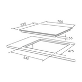 Elica Built-In Hob DFS FB MFC 4B 70 DX 