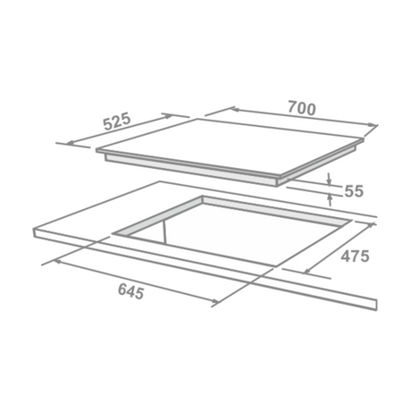 Elica Built-In Hob DFS FB MFC 4B 70 DX 