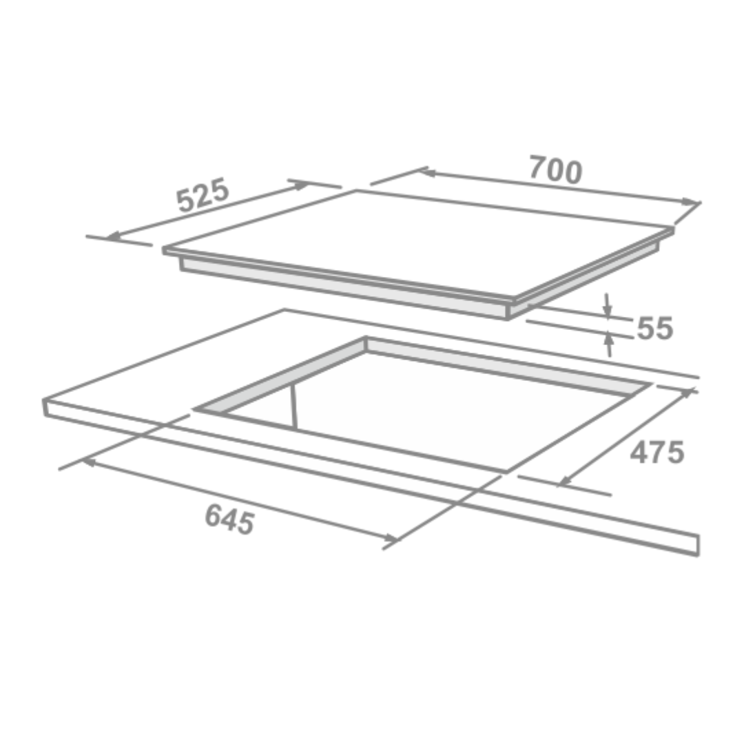 Elica Built-In Hob DFS FB MFC 3B 70 DX 