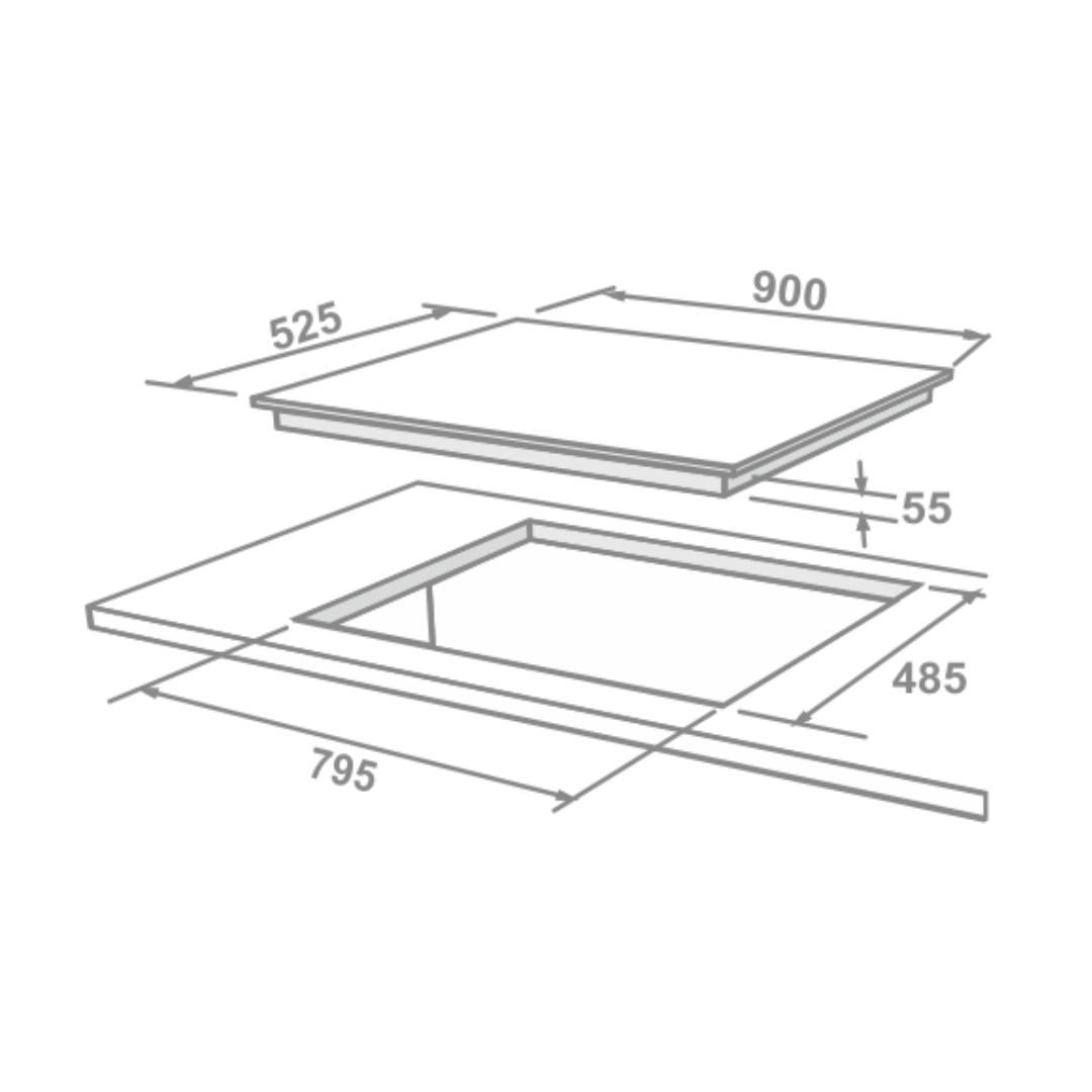 Elica Built-In Hob DFS FB MFC 4B 90 DX 