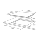 Elica Built-In Hob DFS FB MFC 4B 90 DX 