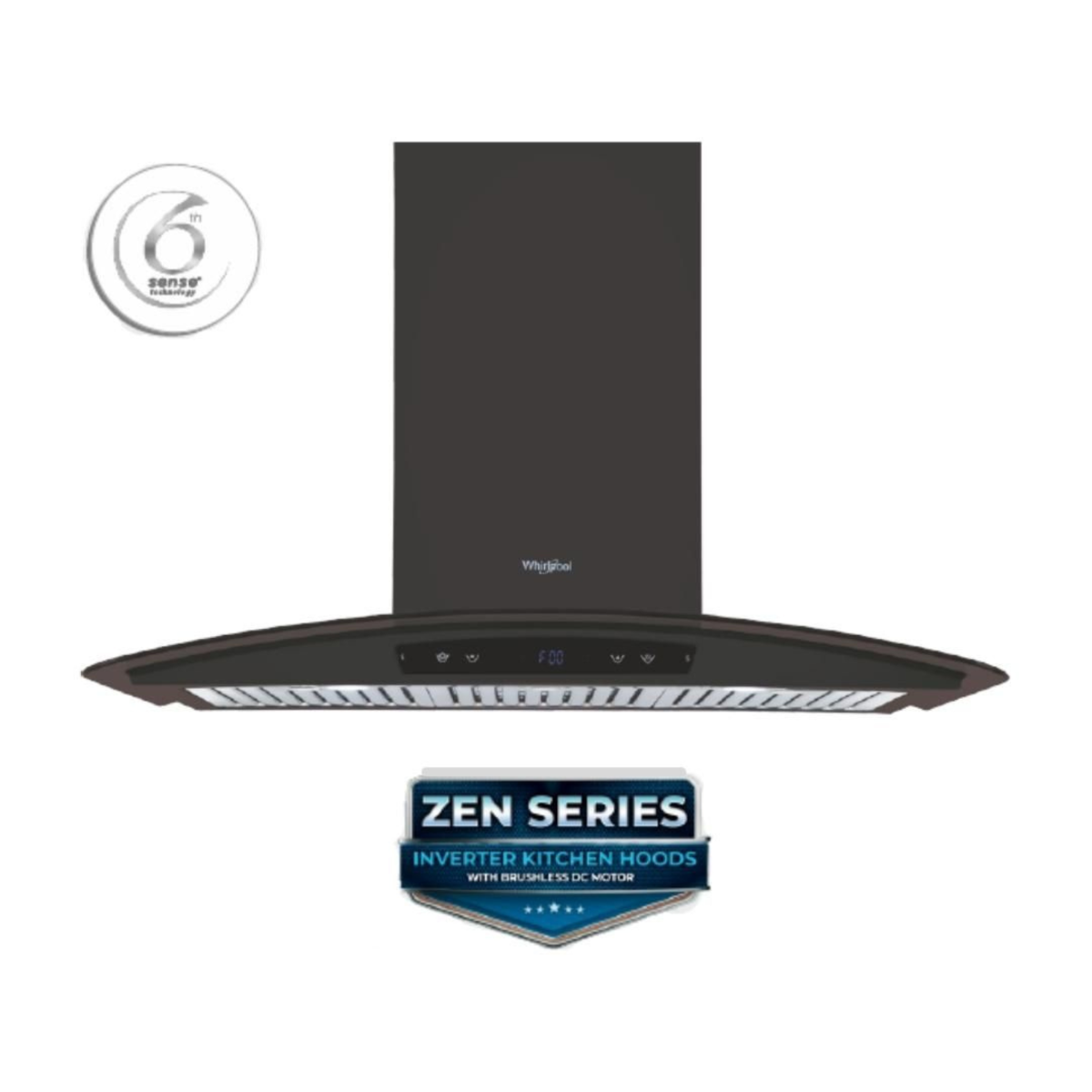 Whirlpool ZEN BF 9W CGA BLDC BK HOOD 90 cm Touch Control With Motion Sensor Wall Mounted Chimney  Black Finish