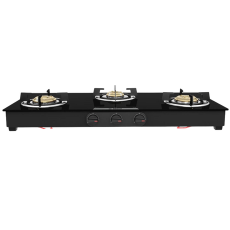 Bosch Series 4 PNW1E6W10I Tabletop Gas Hob 80cm Black Tempered Glass 3 Brass Burners