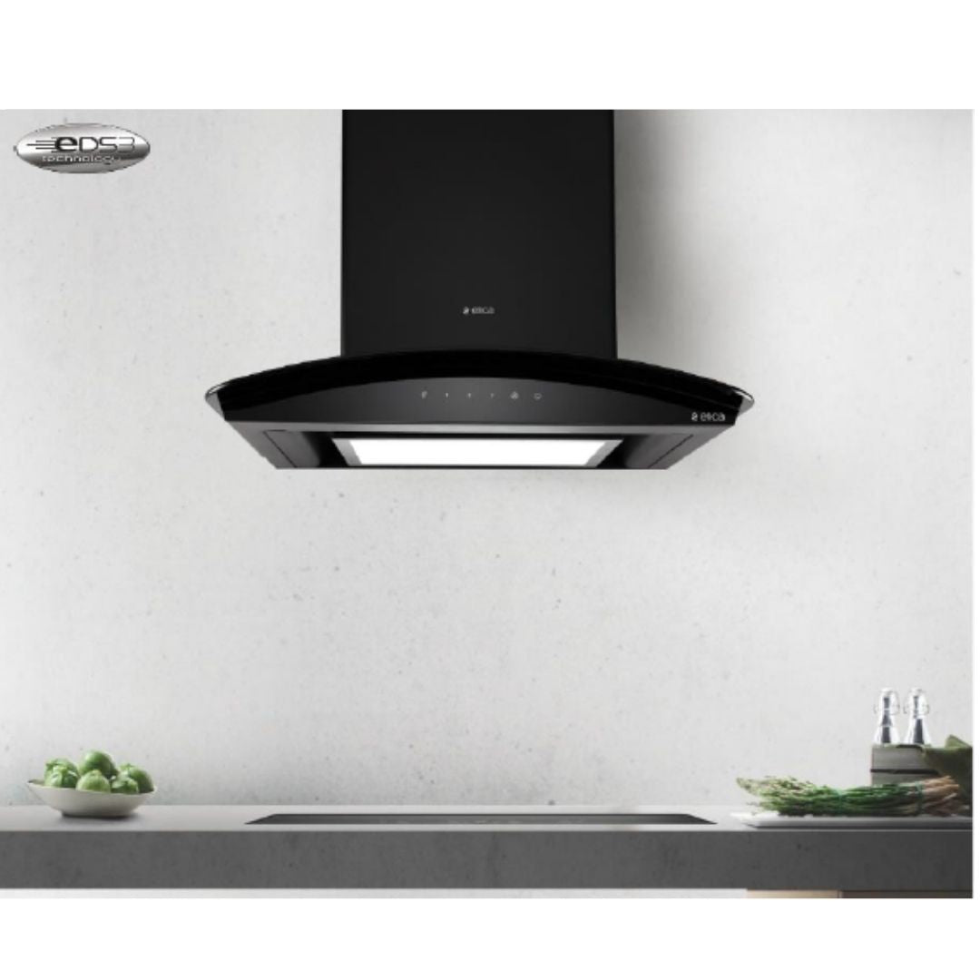 Elica Deep Silent Chimney Glace EDS PLUS HE LTW 60 NERO T4V LED P