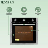 FBIO 80L 6F Built-In Electric Oven with Rotisserie, Convection Fan & 6 Cooking Functions