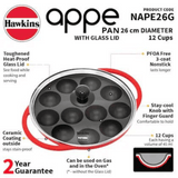  12 Cups with Glass lid Nonstick (NAPE26G)