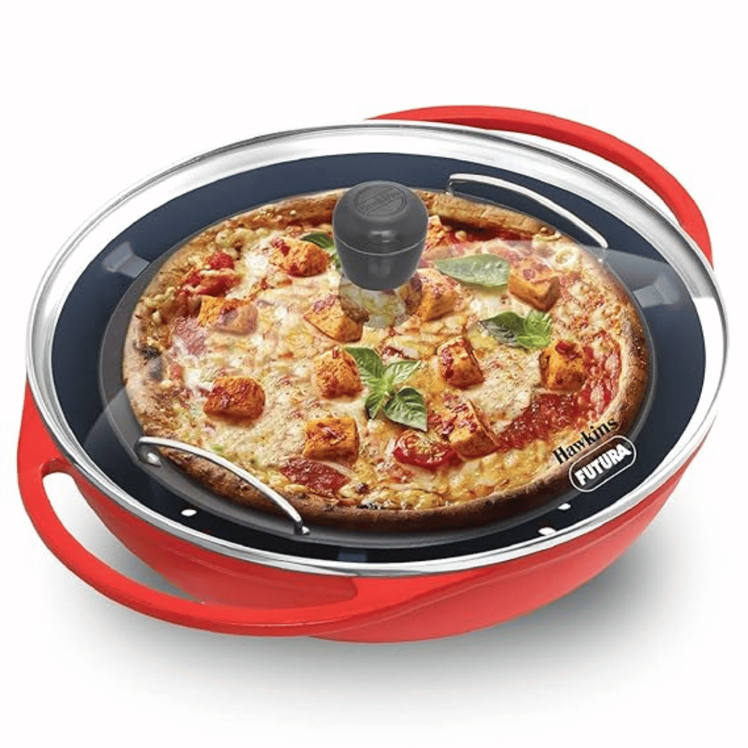 Hawkins 30 cm Nonstick Pizza Maker & Cake Baker with Glass Lid (PIZZA)