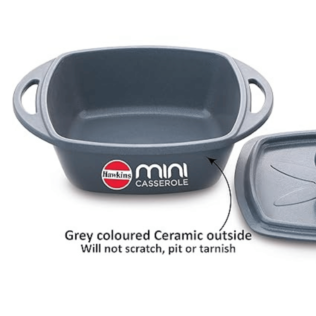 HAWKINS 0.75 LITRE MINI CASSEROLE WITH GLASS LID DIE-CAST (MCSG75)