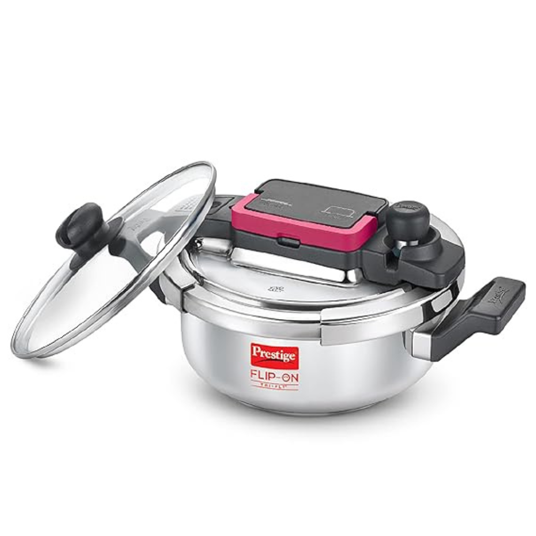 PRESTIGE 3 LITRE FLIP-ON TRI PLY SVACHH PRESSURE COOKERS.

