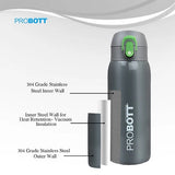 Little 230ml Kids Thermos Flask – Stainless Steel Vacuum Insulated Water Bottle with One-Click Flip Lid, Leak-Proof, Dark Blue | PB 230-01