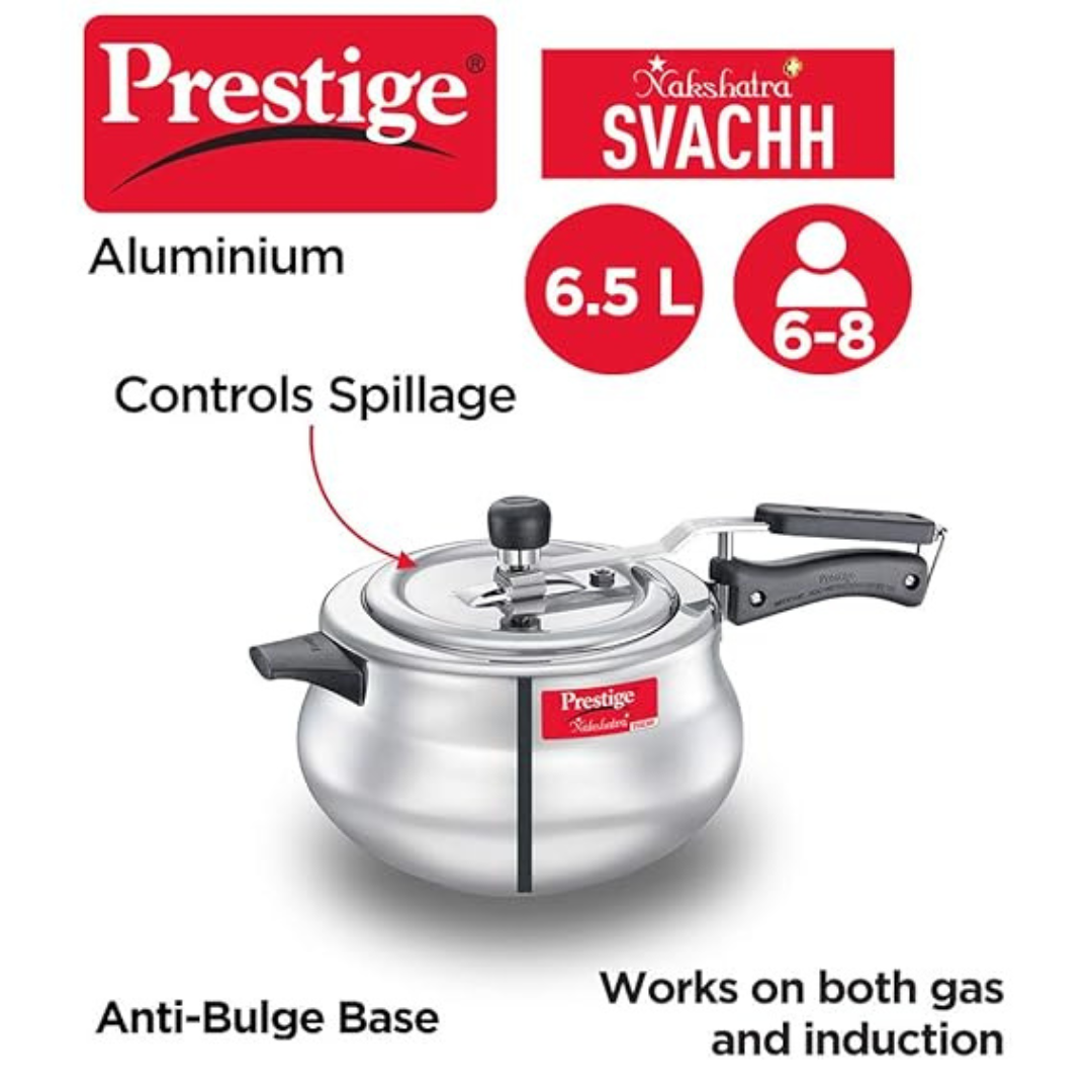 PRESTIGE 6.5 LTR NAKSHATRA PLUS SVACHH ALUMINIUM PRESSURE HANDI (10758)

