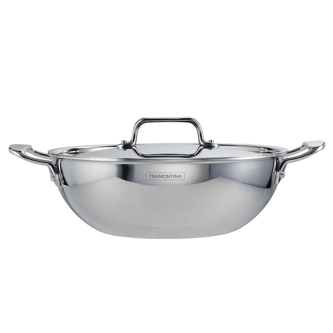 Tramontina Fusao 20cm Triply Ceramic Kadai with SS Lid