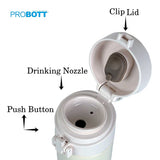 Glitter 300ml Travel Flask – Hot & Cold Vacuum Insulated Stainless Steel with Flip Top Cap, White | PB 300-05