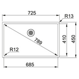 Franke Stainless Steel BXX 210/110-41 (450x450/18x18) 1mm EUROPEAN SATIN FINISH Hand Made Single Bowl Sink 127.0657.313
