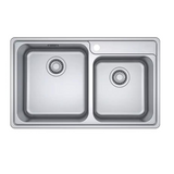 Franke Stainless Steel BCX 620-38/32 (ACCESSORIES NOT INCLUDED) (790x480/32x18) 1mm EUROPEAN SATIN FINISH H Double Bowl Sink 101.0489.192