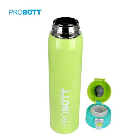 Swift 500ml Thermoses Vacuum Insulated Flask Bottle, Stainless Steel Water Bottle, Green | Wide Mouth | Flip Top Cap | Hot and Cold | Leak Proof | PB 500-36