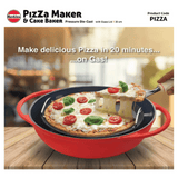 Hawkins Diecast 30 cm Nonstick Pizza Maker and Cake Baker with Glass Lid, PIZZA