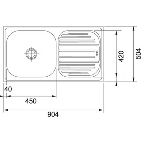 Franke 611 X OMNI (904x504/36x20)  Stainless Steel 1mm European Satin Finish Single Bowl with Drain Board Sink 101.0153.112