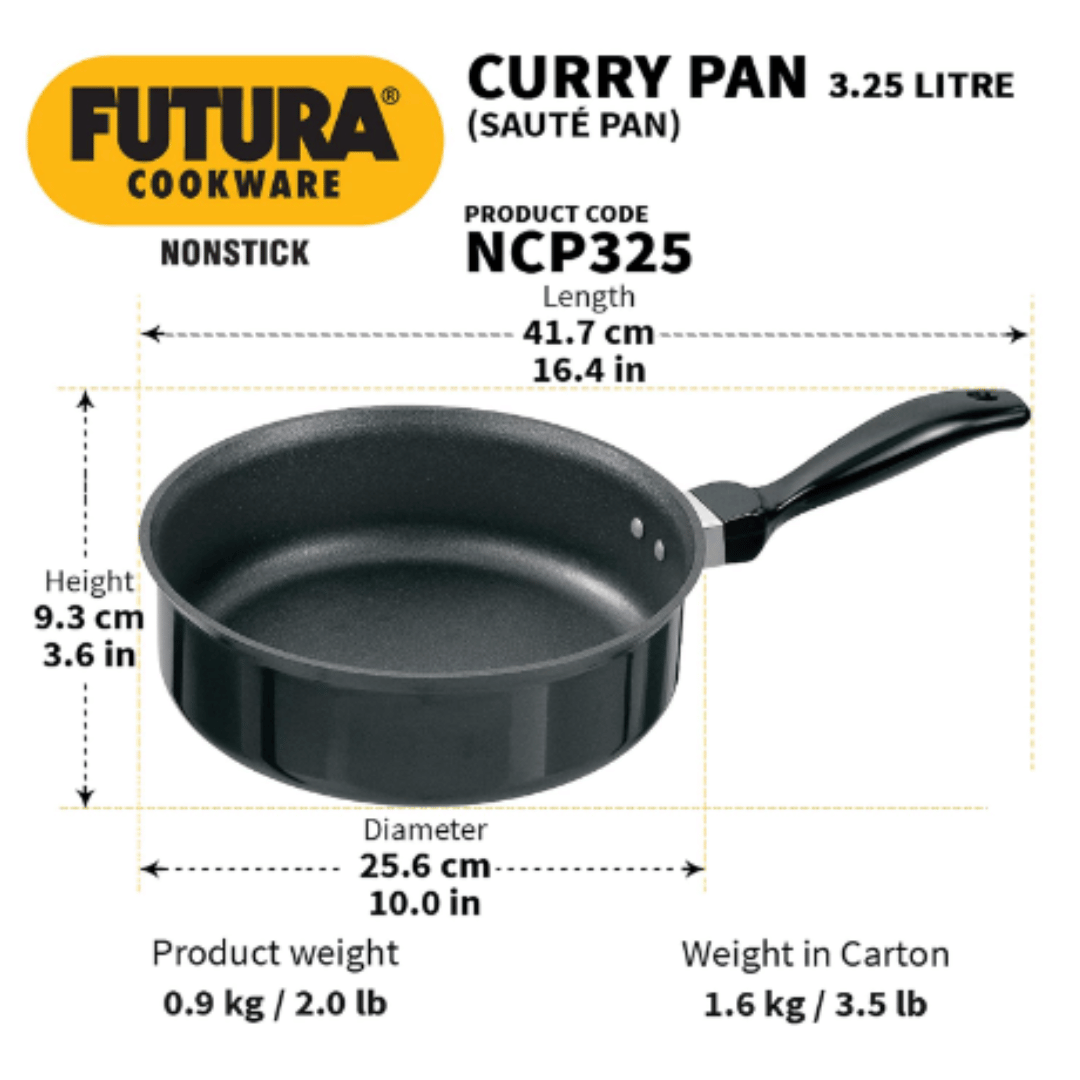 Hawkins 3.25 Ltr Futura Nonstick Curry Pan, 24 cm Black NCP325