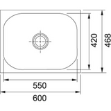 Franke 610 X GRAND (600x 468/24x18) Stainless Steel 1mm European Satin Finish Single Bowl with Drain Board Sink 101.0153.088
