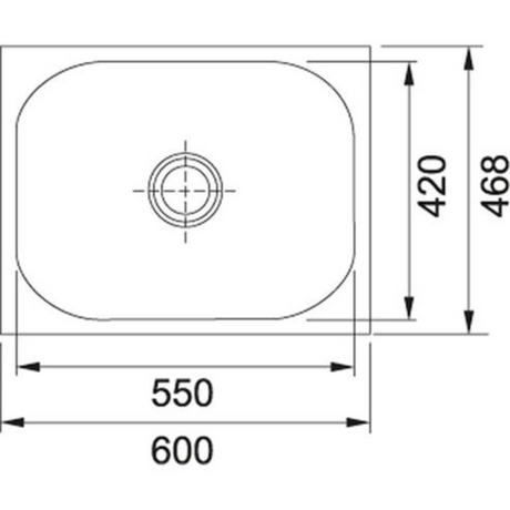 Franke 610 X GRAND (600x 468/24x18) Stainless Steel 1mm European Satin Finish Single Bowl with Drain Board Sink 101.0153.088
