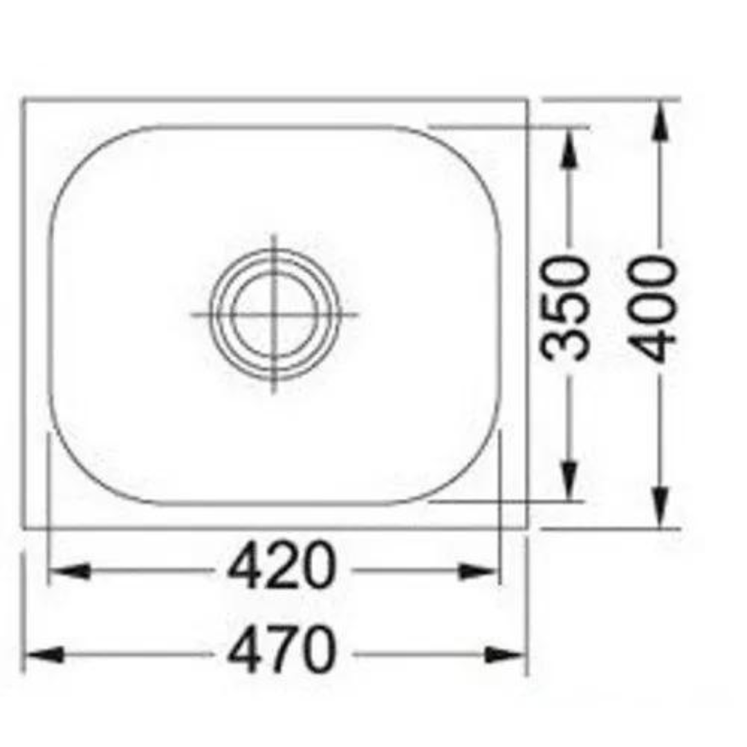 Franke 610 X TRENDY (470x400/19x16) Stainless Steel 1mm European Satin Finish Single Bowl with Drain Board 101.0152.868