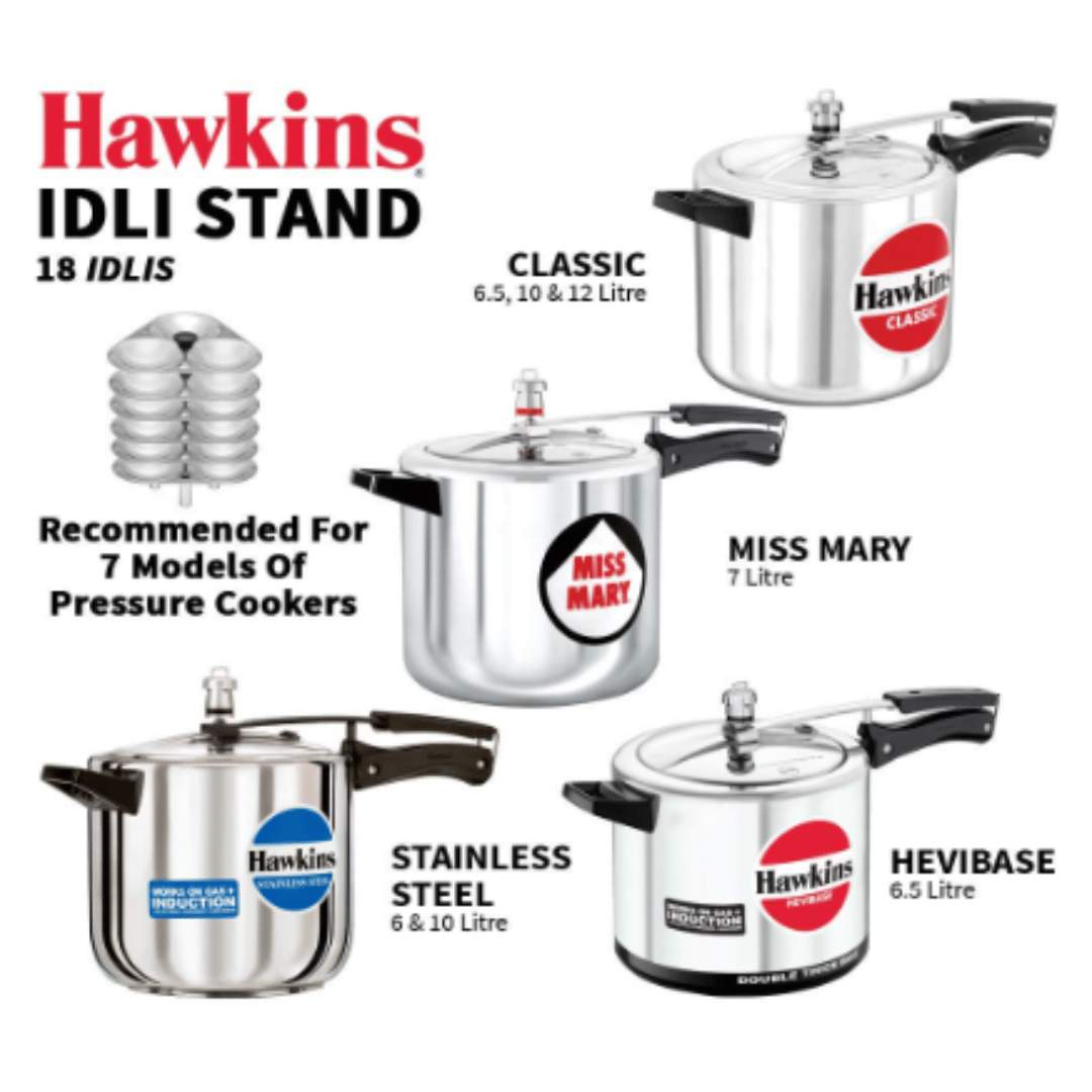 Hawkins Idli Stand - 18 Idlis, For 6.5 Litre Pressure Cooker, ID18L