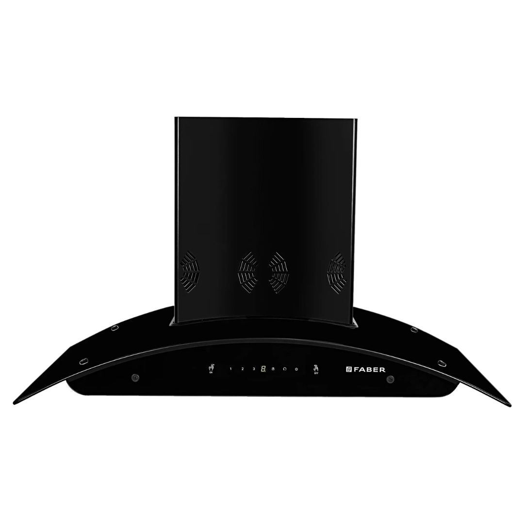 Faber Premia 3D Plus IND HC SC BK 90 Auto Clean Wall Mounted Chimney  1298m3/hr Suction power Black Filterless Touch & Gesture Control