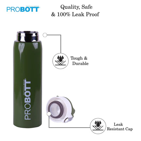 Probott Icon 750ml Thermos Sipper Bottle, Stainless Steel Vacuum Insulated Flask | Hot & Cold | Leak-Proof | Green | Eco-Friendly | PB 750-22