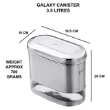 JVL Stainless Steel Galaxy Clear Canister with Unbreakable Steel Lid 3.5 Litre 
(GC-3)