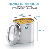 JVL Stainless Steel Storage Capsule Tin With See Through Lid (CPT-2)