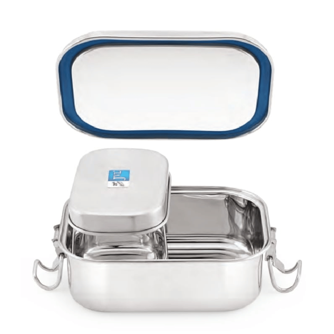 JVL Stainless Steel Rectangle Leakproof Lunch Box With Small Container 500ml (RLP-1C)