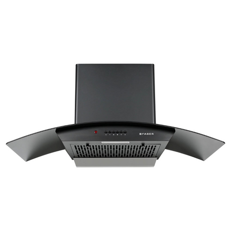 Faber Hood Alpha HC PB BK 90 1500 m鲁/hr Auto clean  Wall Mounted  Chimney Baffle Filter Touch Control & Motion Sensor Black Tempered glass With Stainless Steel
