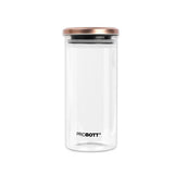 Vetroware 1300ml Glass Jar – Round Container with Golden Metal Airtight Cap – Premium, Crystal Clear, Rust-Proof